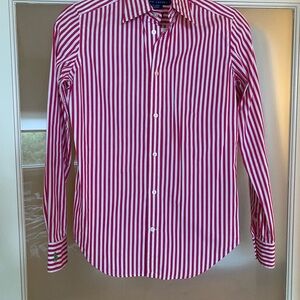 Ralph Lauren Blue Label stretch cotton pink striped button-down shirt, size 4